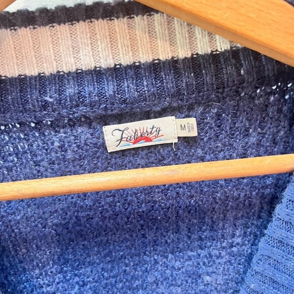 Faherty Knit Sweater Blue Men's M Wool & Acrylic Blend Unisex - Picture 2 of 4